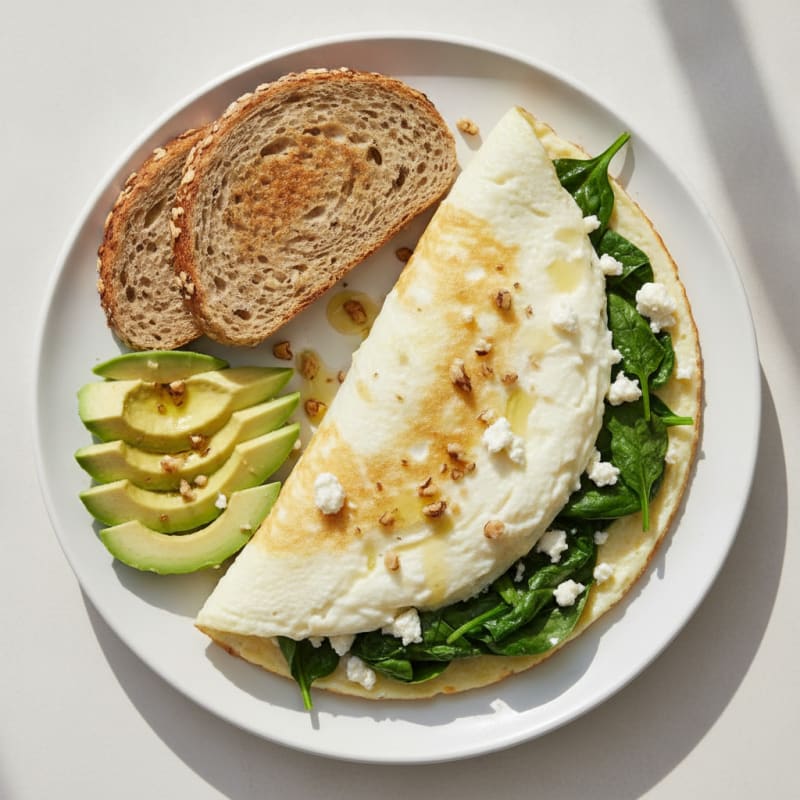 Egg White Omelette with Spinach and Feta