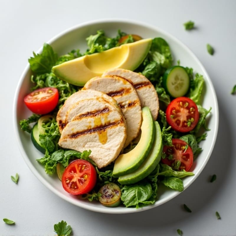 Grilled Turkey and Avocado Salad with Lemon Vinaigrette