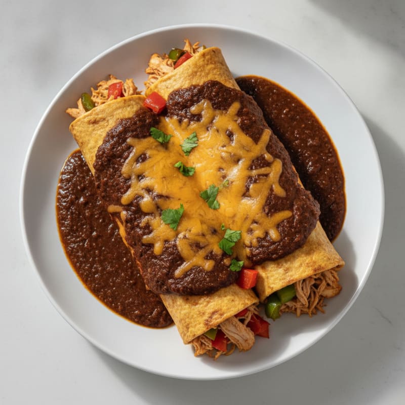Chicken Enchiladas with Ancho Chili Sauce