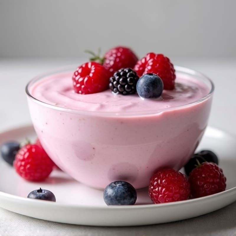 Greek Yogurt Protein Mousse with Mixed Berries