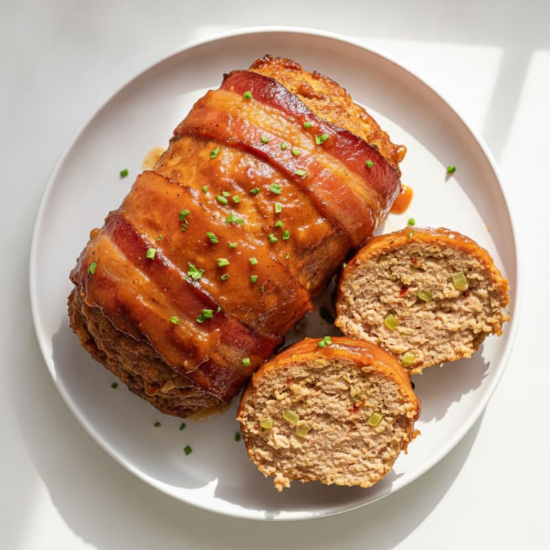 BBQ Bacon-Wrapped Meatloaf with Glaze