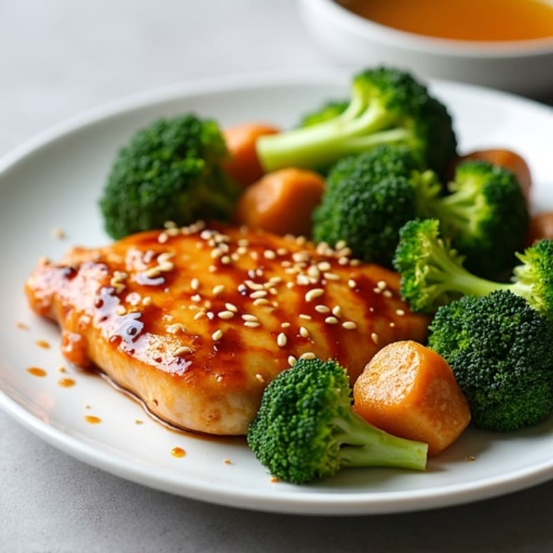 Honey-Glazed Teriyaki Chicken with Sesame Broccoli