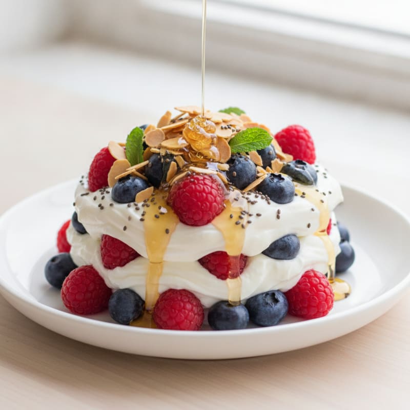 Greek Yogurt Protein Parfait with Mixed Berries