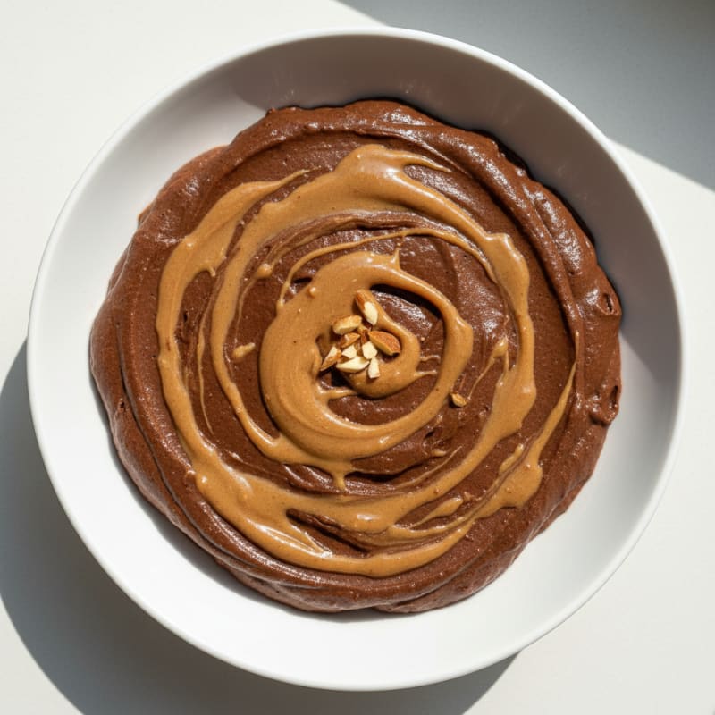Silky Chocolate Protein Pudding with Almond Butter Swirl