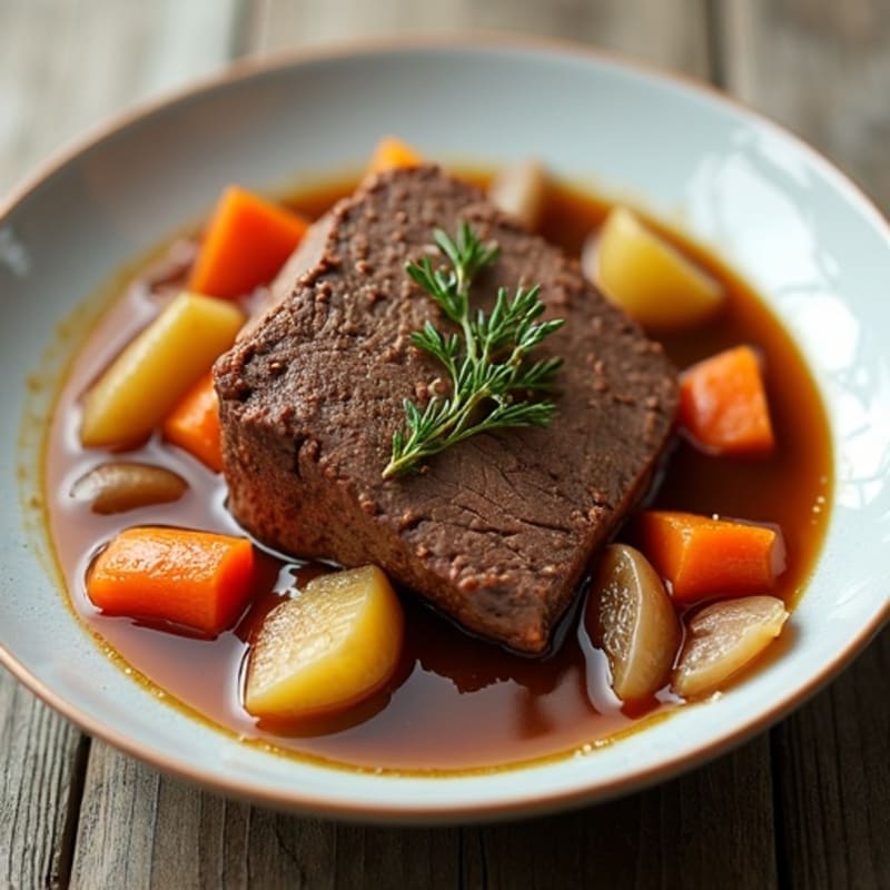 Tender Slow-Cooked Beef Pot Roast with Hearty Root Vegetables