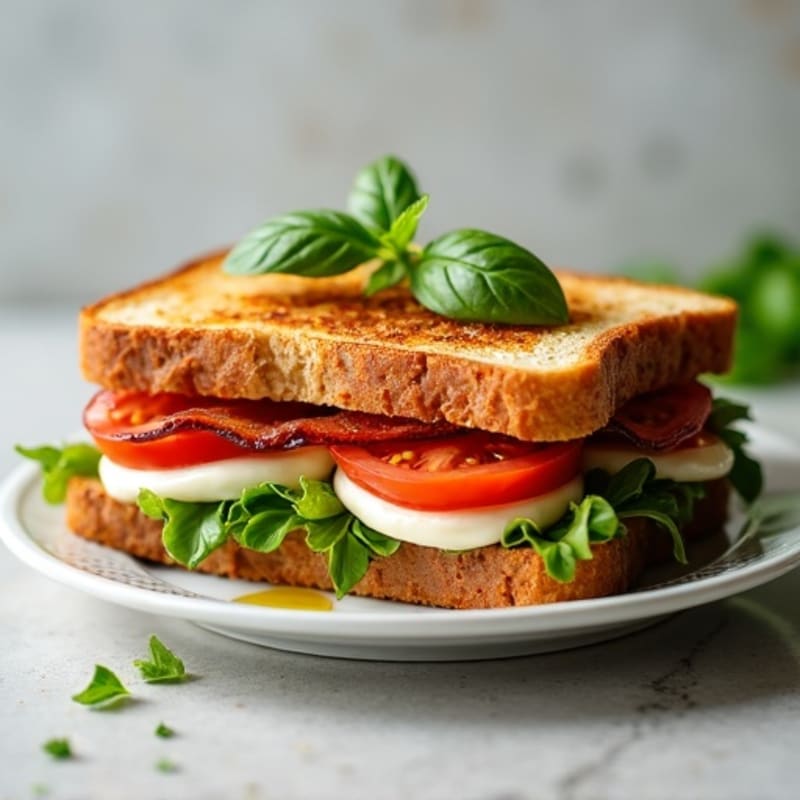Fresh Mozzarella, Tomato, and Basil Grilled Sandwich