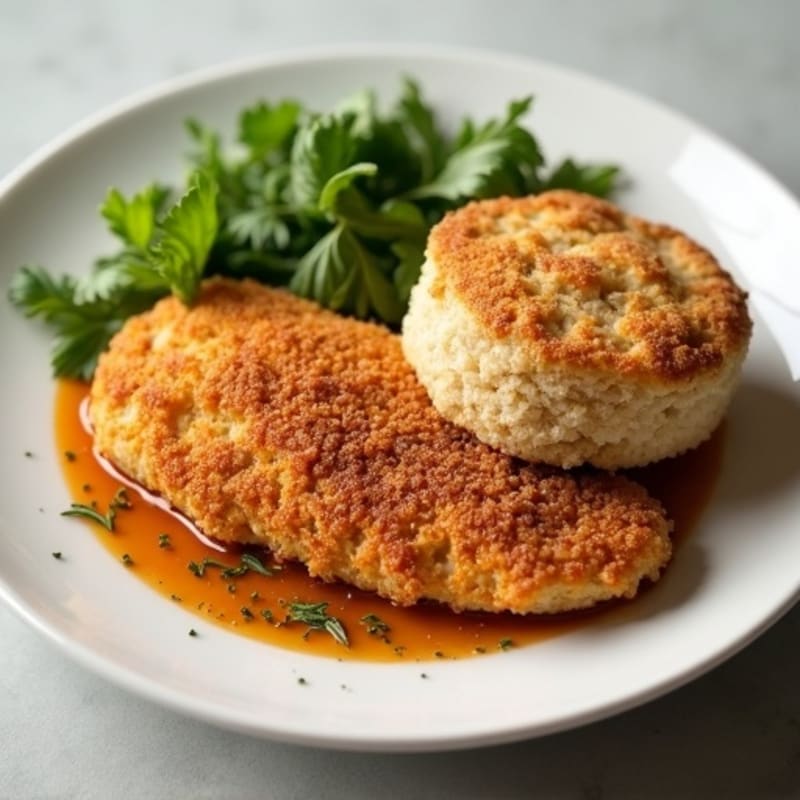 Crispy Baked Chicken with Herbed Whole Wheat Biscuits