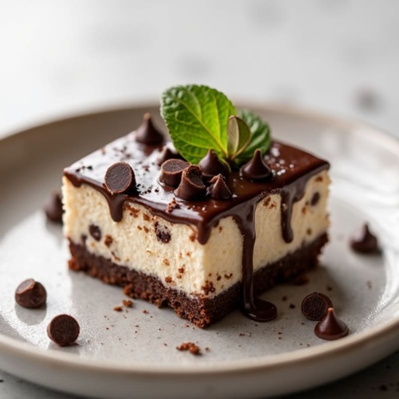 Dark Chocolate Greek Yogurt Cheesecake Squares