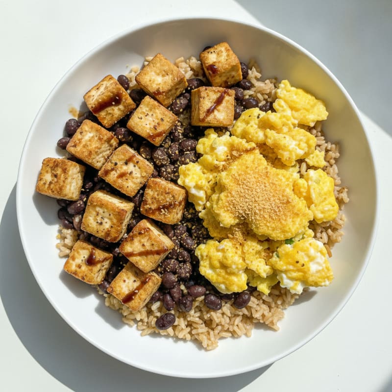 Tofu, Black Bean, and Rice Protein Bowl