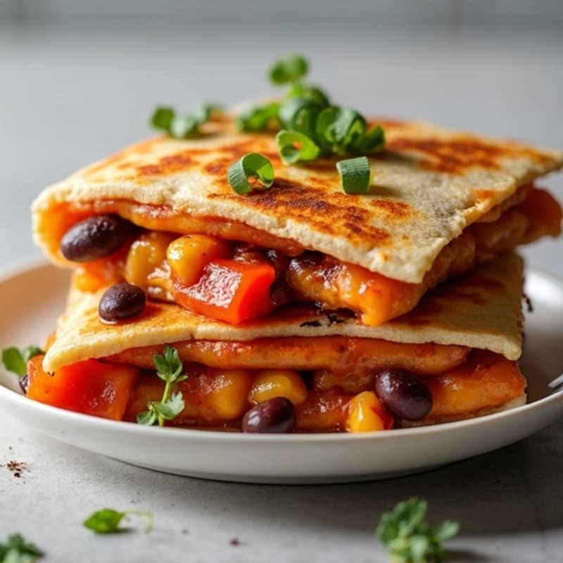 Smoky BBQ Chicken and Black Bean Quesadilla