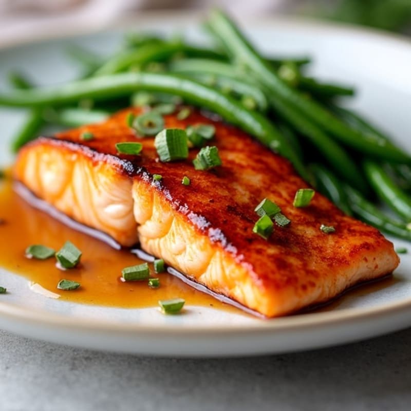 Teriyaki Glazed Salmon with Roasted Green Beans