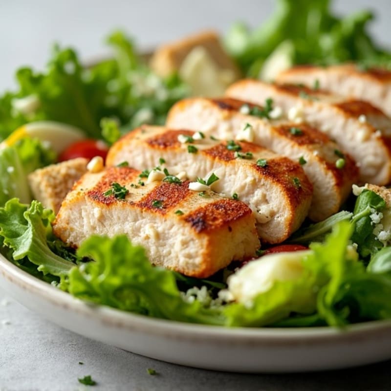 Grilled Chicken and Crispy Romaine Caesar Salad