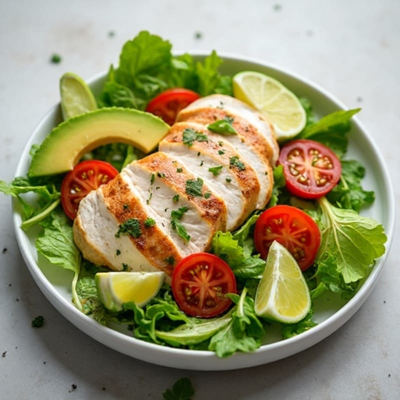 Crisp Chicken and Avocado Salad with Creamy Lime Dressing