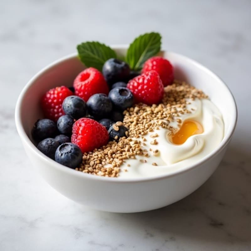 Silky Greek Yogurt Bowl with Hemp Seeds and Mixed Berries
