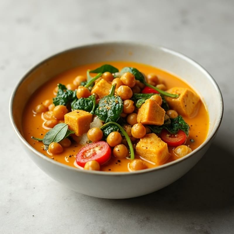 Creamy Chickpea and Spinach Curry