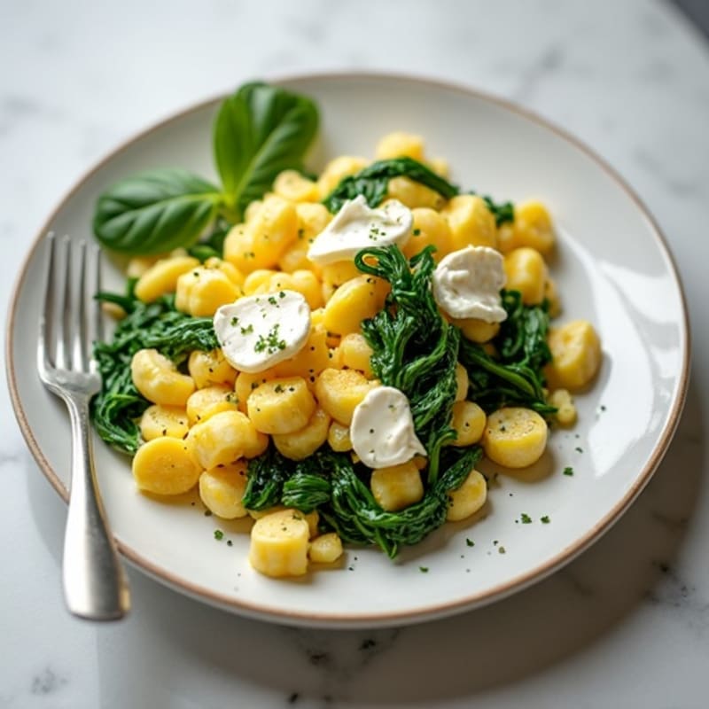 Egg White Spinach Scramble with Cottage Cheese