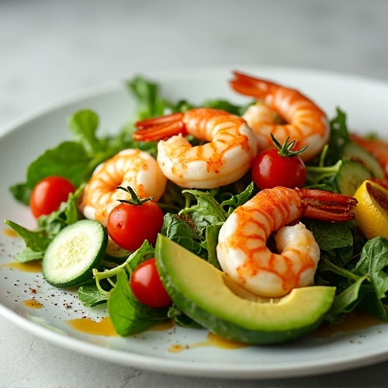 Grilled Prawn and Avocado Salad with Lemon Vinaigrette