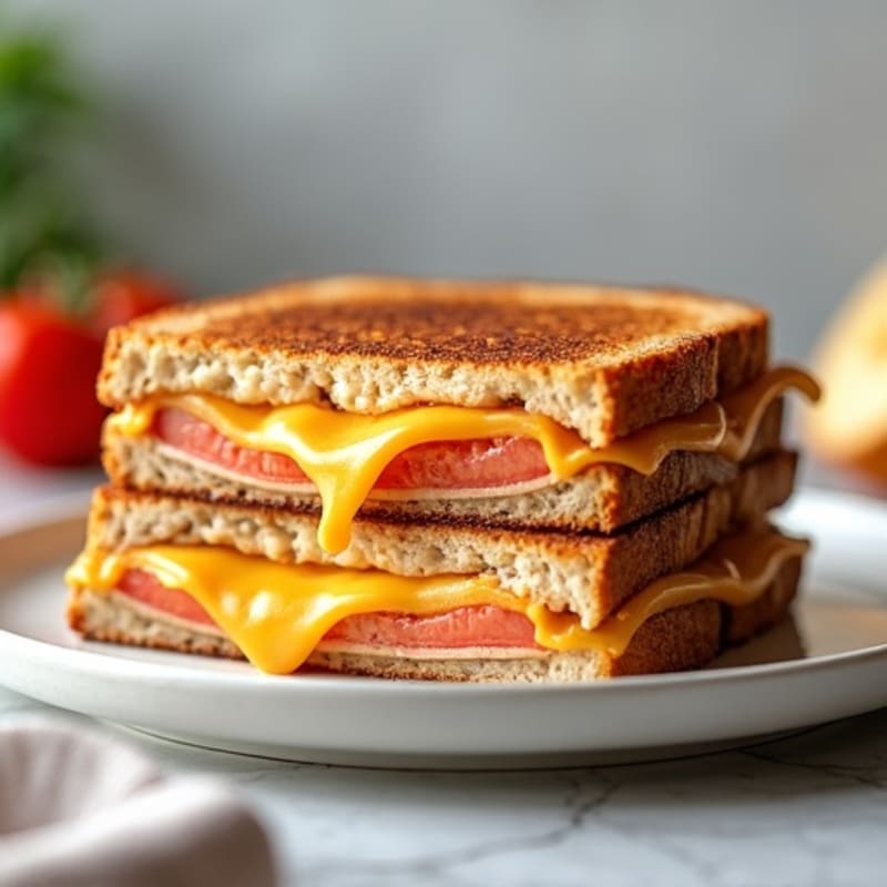 Healthy Triple-Decker Crispy Grilled Cheese