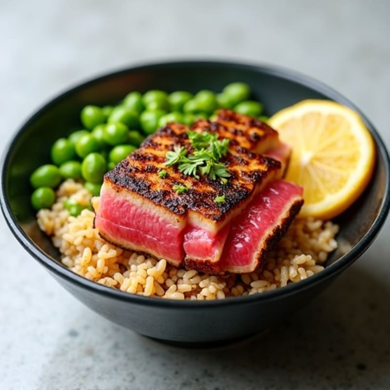 Citrus-Ginger Seared Tuna Rice Bowl