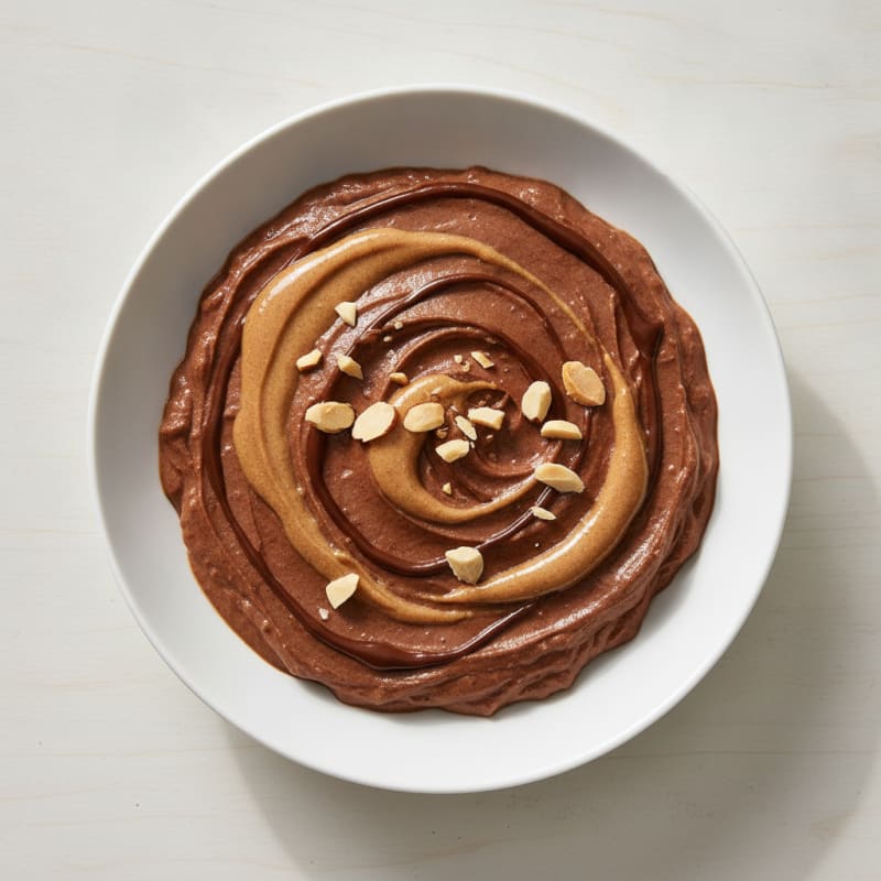 Silky Vegan Chocolate Protein Pudding with Almond Butter