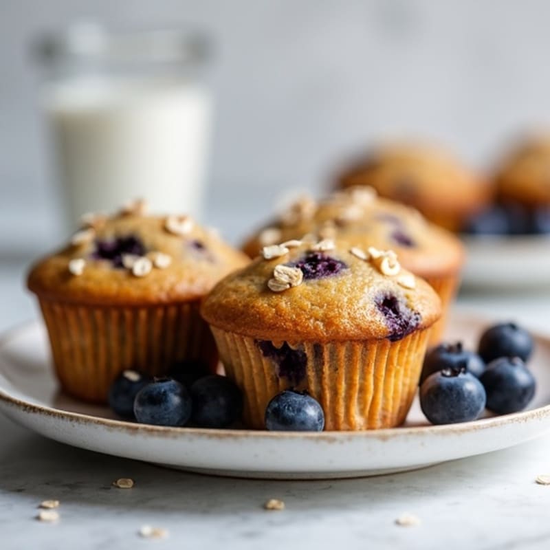 Moist Blueberry Oat Muffins