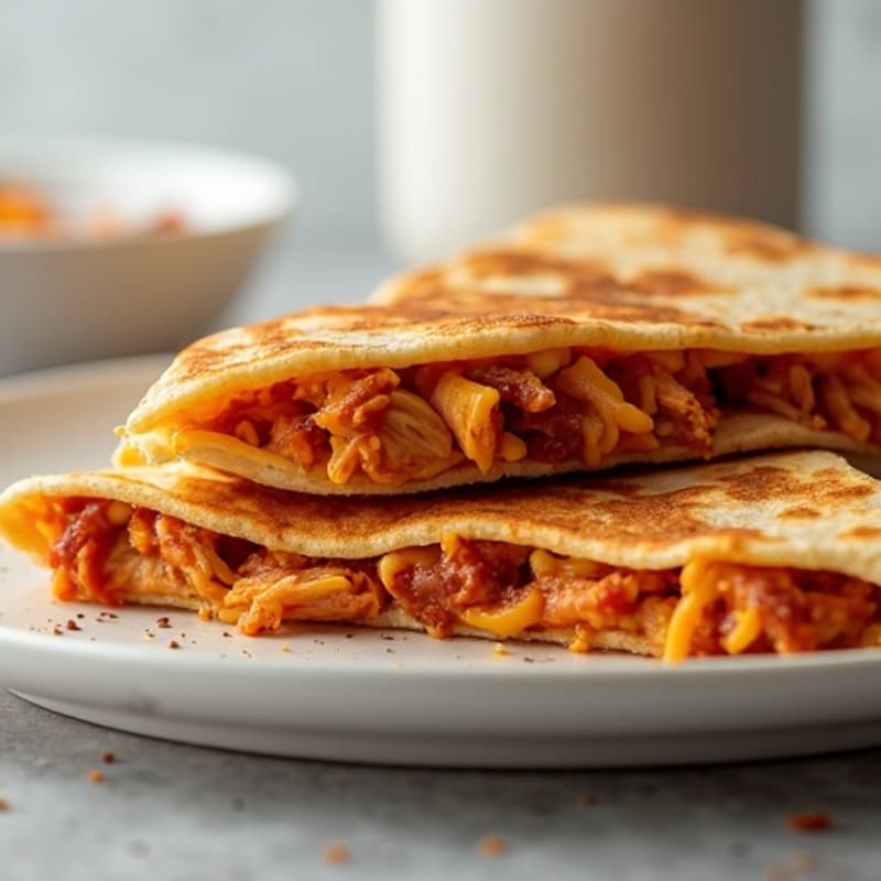 Crispy Shredded BBQ Chicken Quesadilla