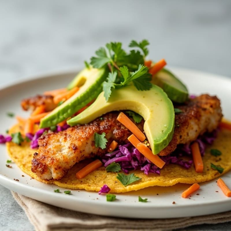 Crispy Chicken Tostadas with Fresh Avocado and Zesty Slaw