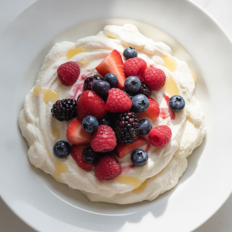 Silky Greek Yogurt Protein Mousse with Mixed Berries