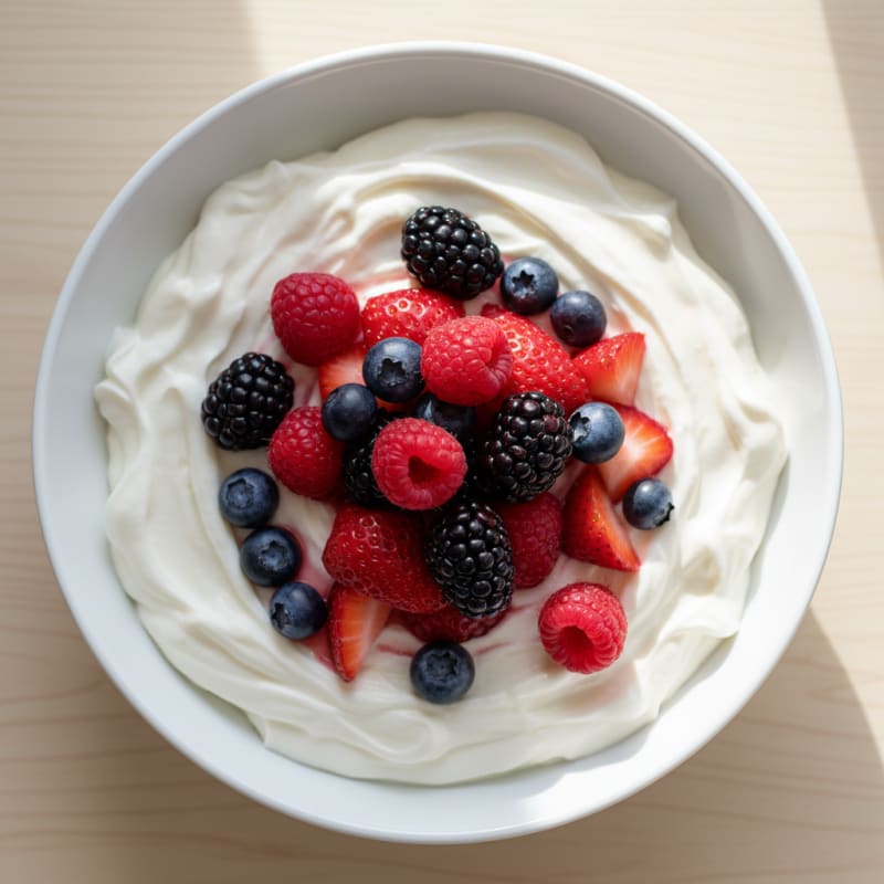 Silky Protein Yogurt with Mixed Berries