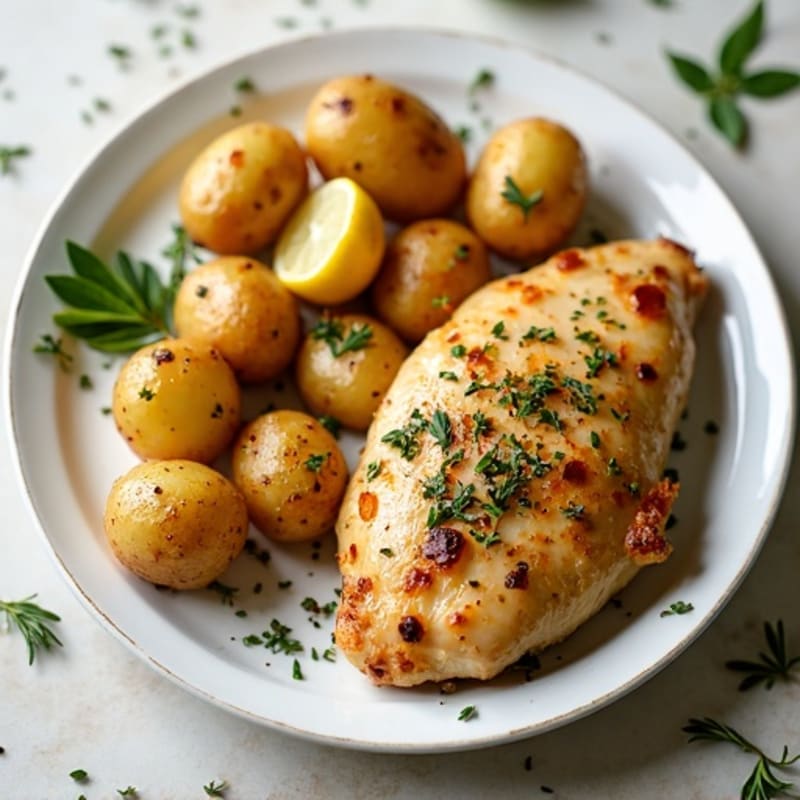 Lemon-Herb Roasted Chicken with Crispy Potatoes