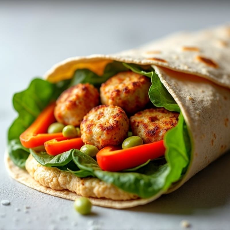 Fresh Crunchy Veggie Hummus Wrap