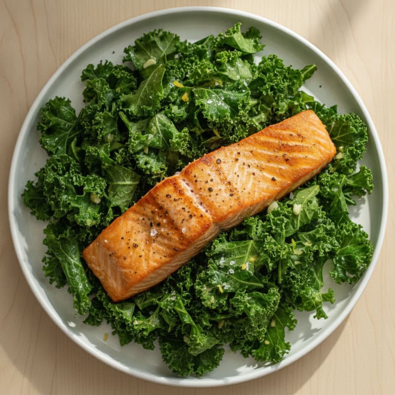 Pan-Seared Salmon with Kale Salad