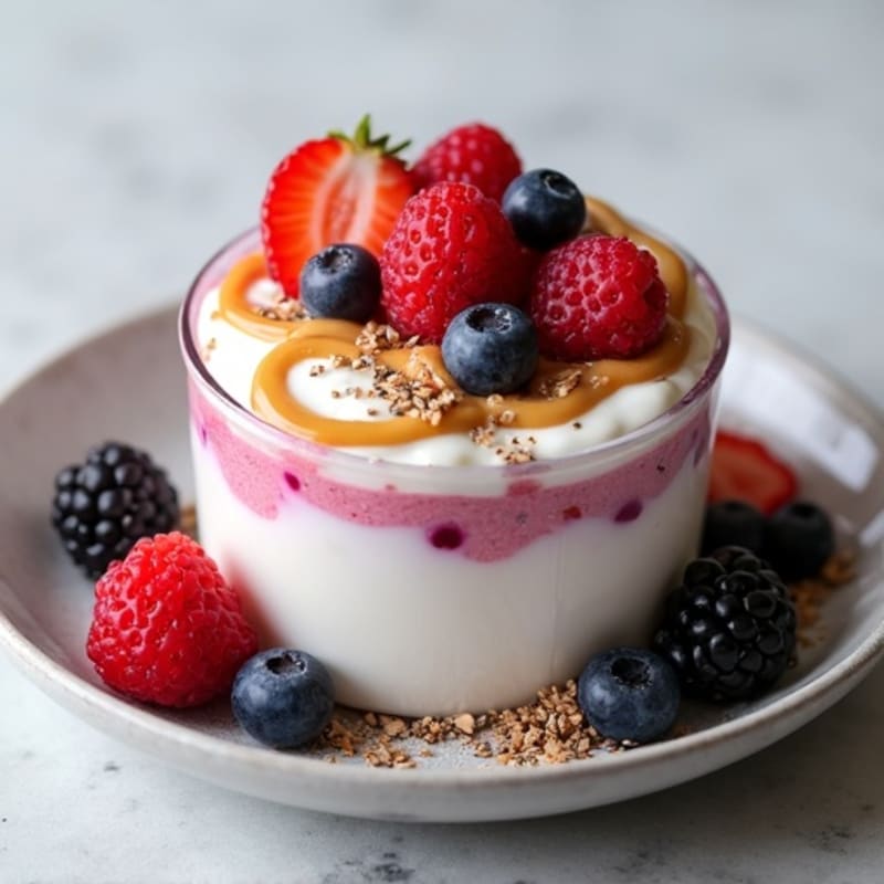 Silky Greek Yogurt Protein Mousse with Mixed Berries