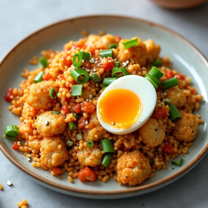 Crispy Cauliflower Rice Kimchi Stir-Fry