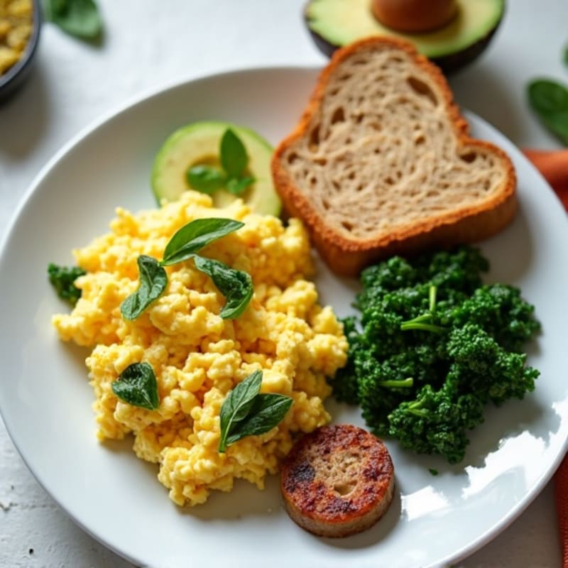 Egg White Scramble with Spinach and Turkey Sausage