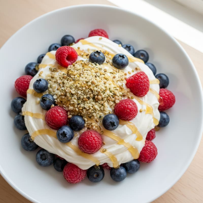 Greek Yogurt Protein Parfait with Mixed Berries