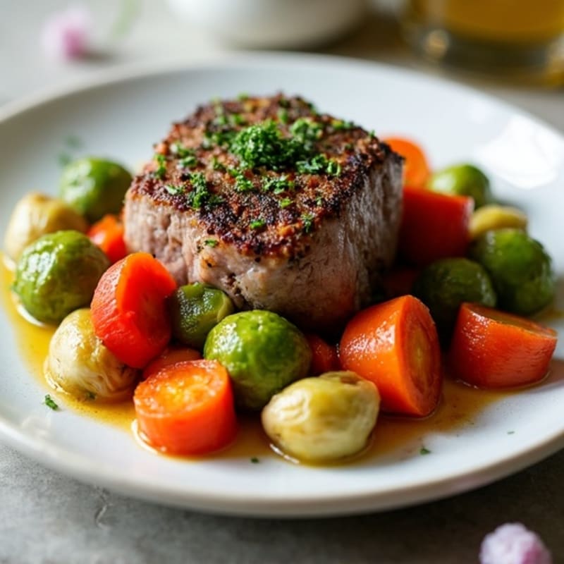 Herb-Crusted Lamb with Roasted Vegetables