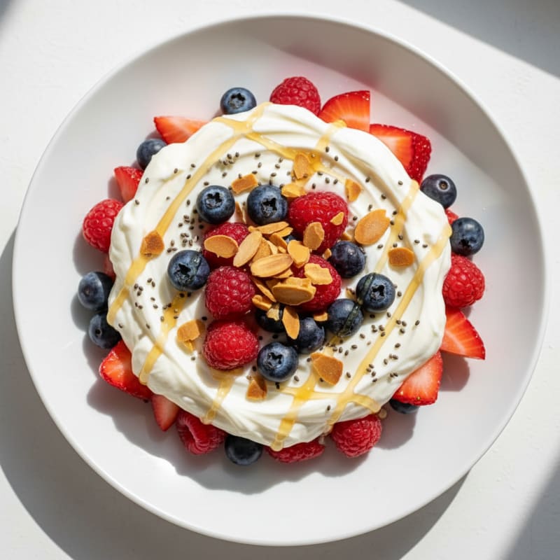 Greek Yogurt Protein Parfait with Mixed Berries