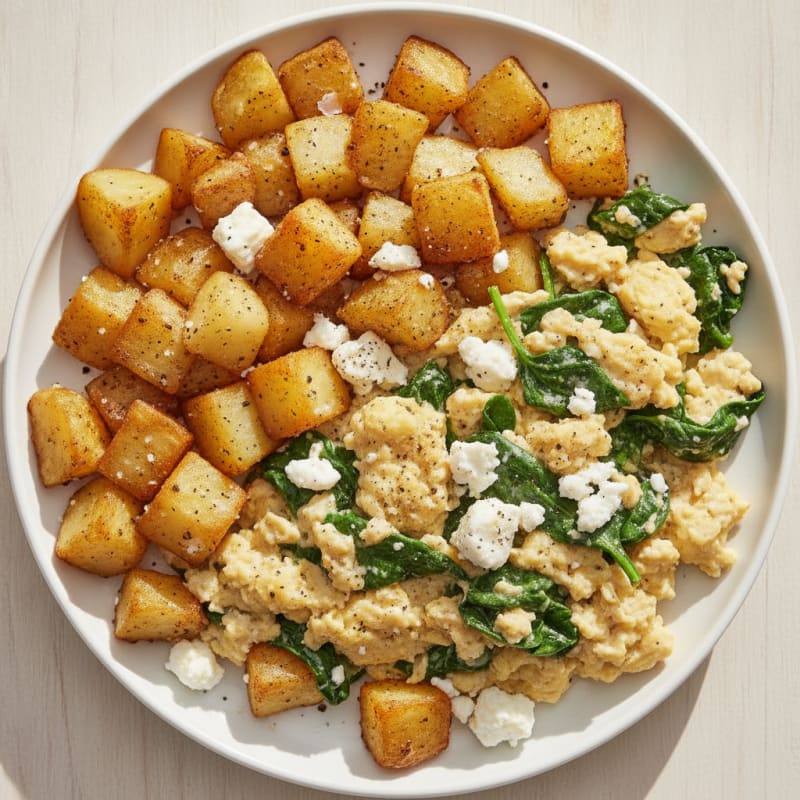Hearty Scrambled Eggs with Roasted Potatoes