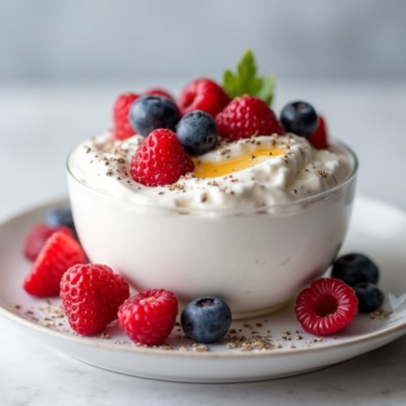 Silky Greek Yogurt Protein Mousse with Berries