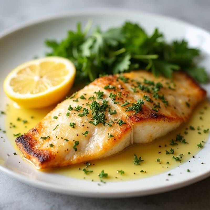 Lemon-Herb Pan Seared Tilapia with Garlic Butter Sauce