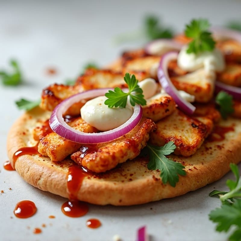 Crispy BBQ Ranch Chicken Flatbread