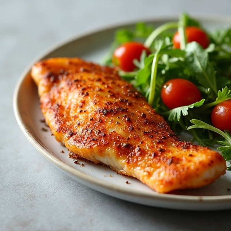 Crispy Blackened Catfish with Side Salad