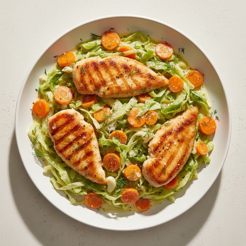 Creamy Cabbage with Dill and Carrots