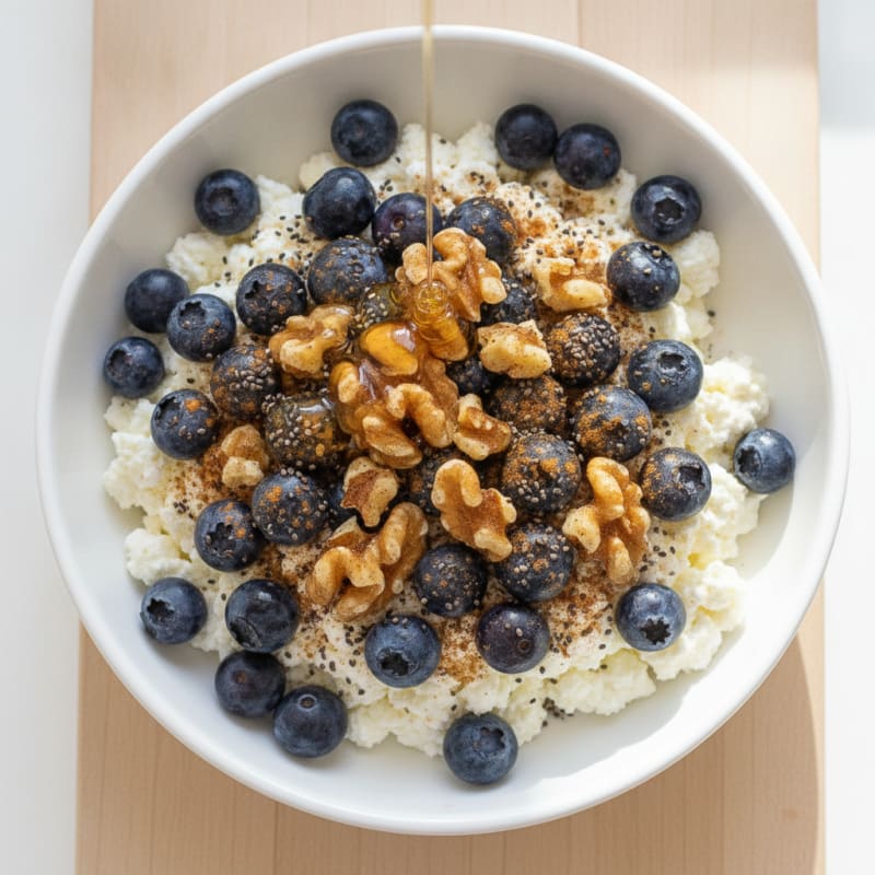 Cottage Cheese Berry Bowl with Chia Seeds