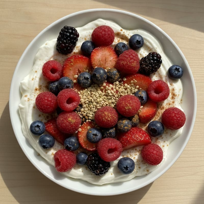 Greek Yogurt Protein Pudding with Berries