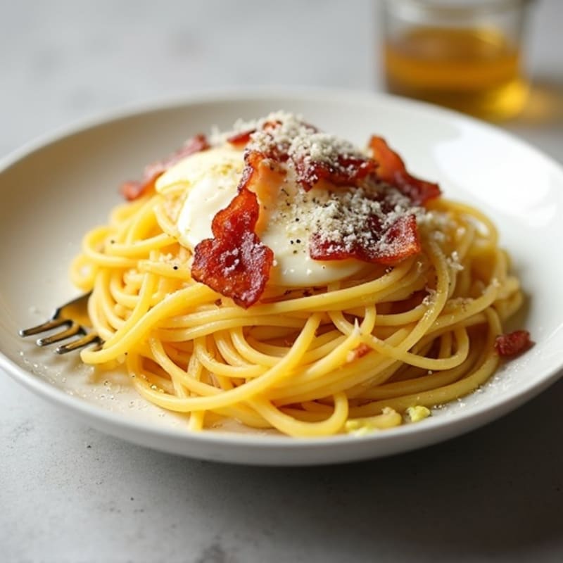 Creamy Turkey Bacon Spaghetti Squash Carbonara