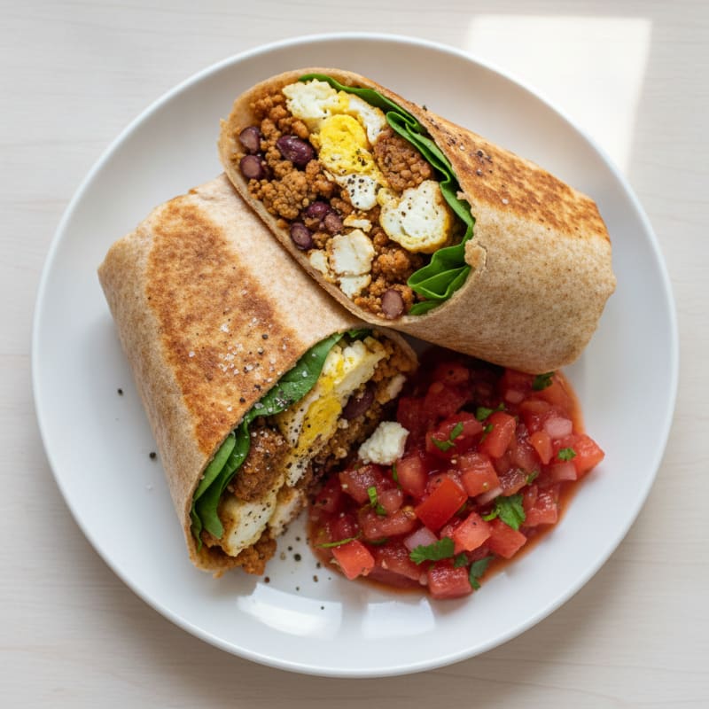 Loaded Breakfast Burrito with Salsa