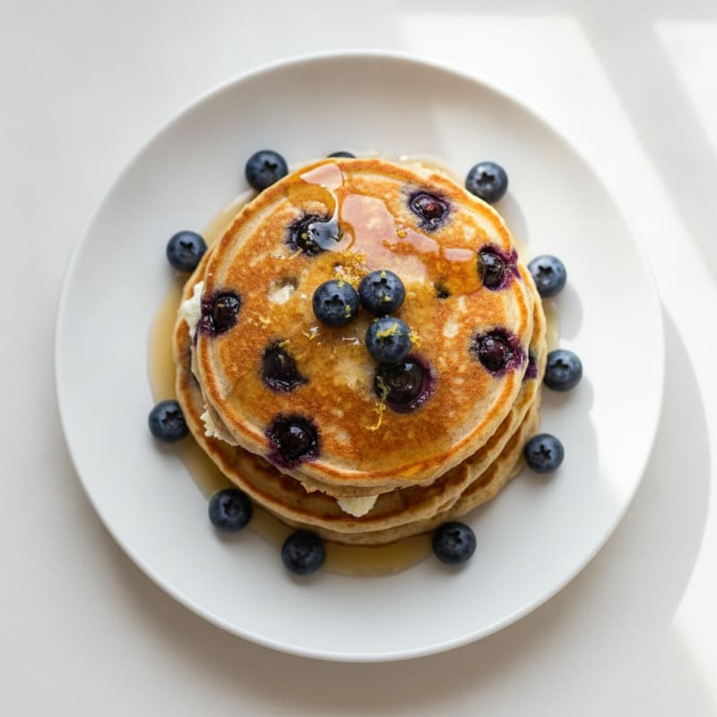 Blueberry Ricotta Pancakes with Lemon Zest