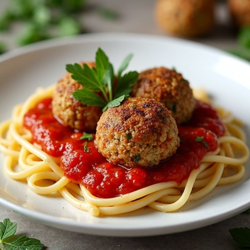 Herb-Crusted Lentil Meatballs with Marinara